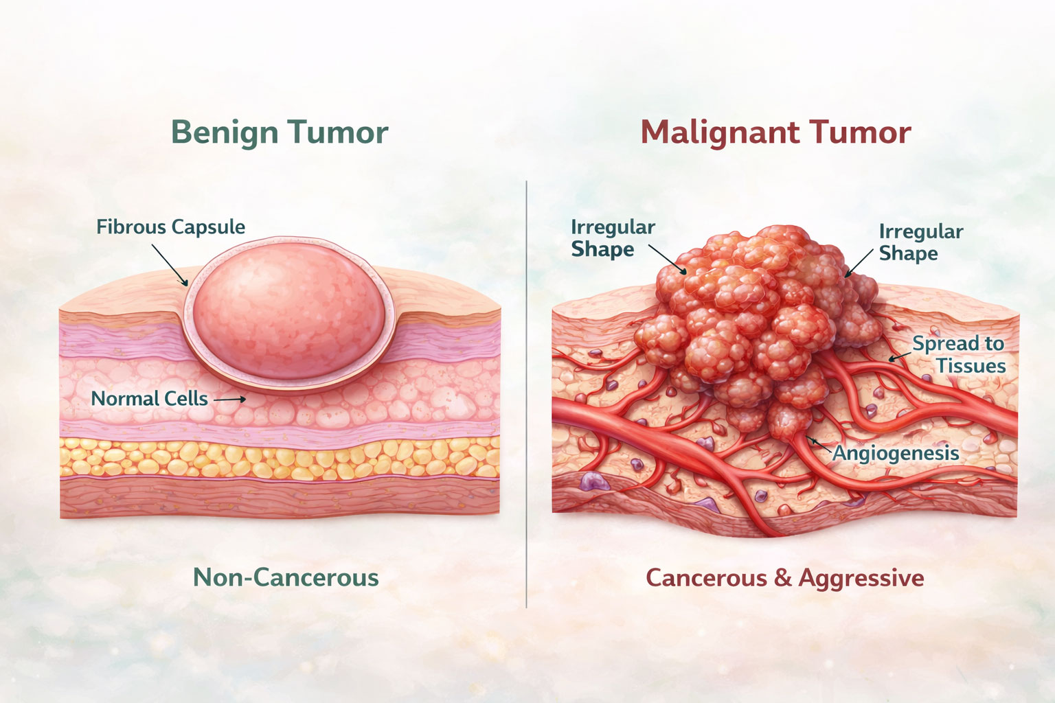 benign or malignant tumors